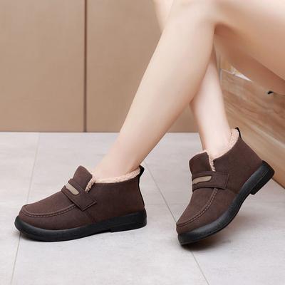 Мода Модные Короткие Ботинки 2024 Зима Плоские Повседневные Новый Стиль Простые и Теплые Вулканизированный Материал Хлопковая Обувь Zapatos De Mujer