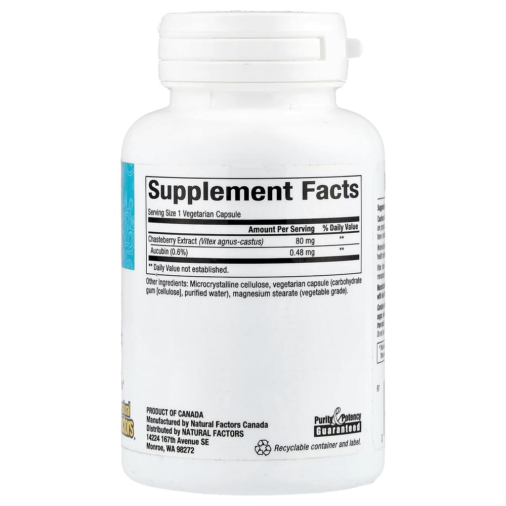 Natural Factors Womensense Vitex Chasteberry Extract Veggie Capsules, 90 Count