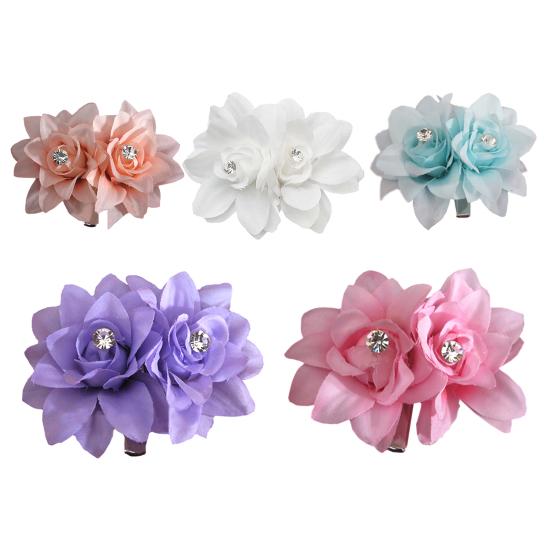 Заколка для волос в форме цветка, темпераментная, тканевая, красивая заколка-краб для свадьбы