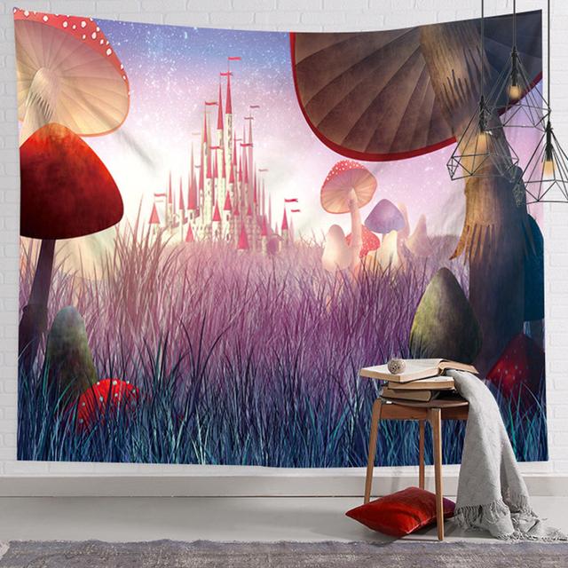 Грибной гобелен, Настенный декор, декор в стиле бохо, психоделический хиппи, гобелен в стиле бохо, декор, колдовство, настенное покрытие, декор
