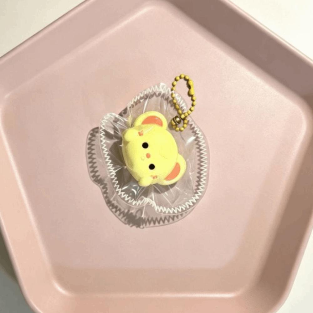 Food-Grade Silicone Animal Squishy Keychain Mini Cute Animals Fidget Toy Keyring Adults