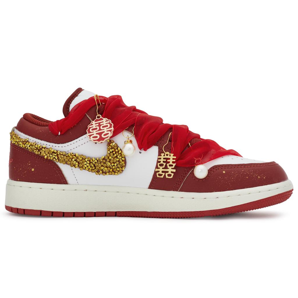 Jordan Air Jordan 1 Винтажные Баскетбольные Кроссовки Мужские Низкие Белый/Золотой FJ3459-160(Команда80-))