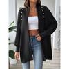 Women's Autumn and Winter Simple Loose Pearl Beaded Cardigan Sweater