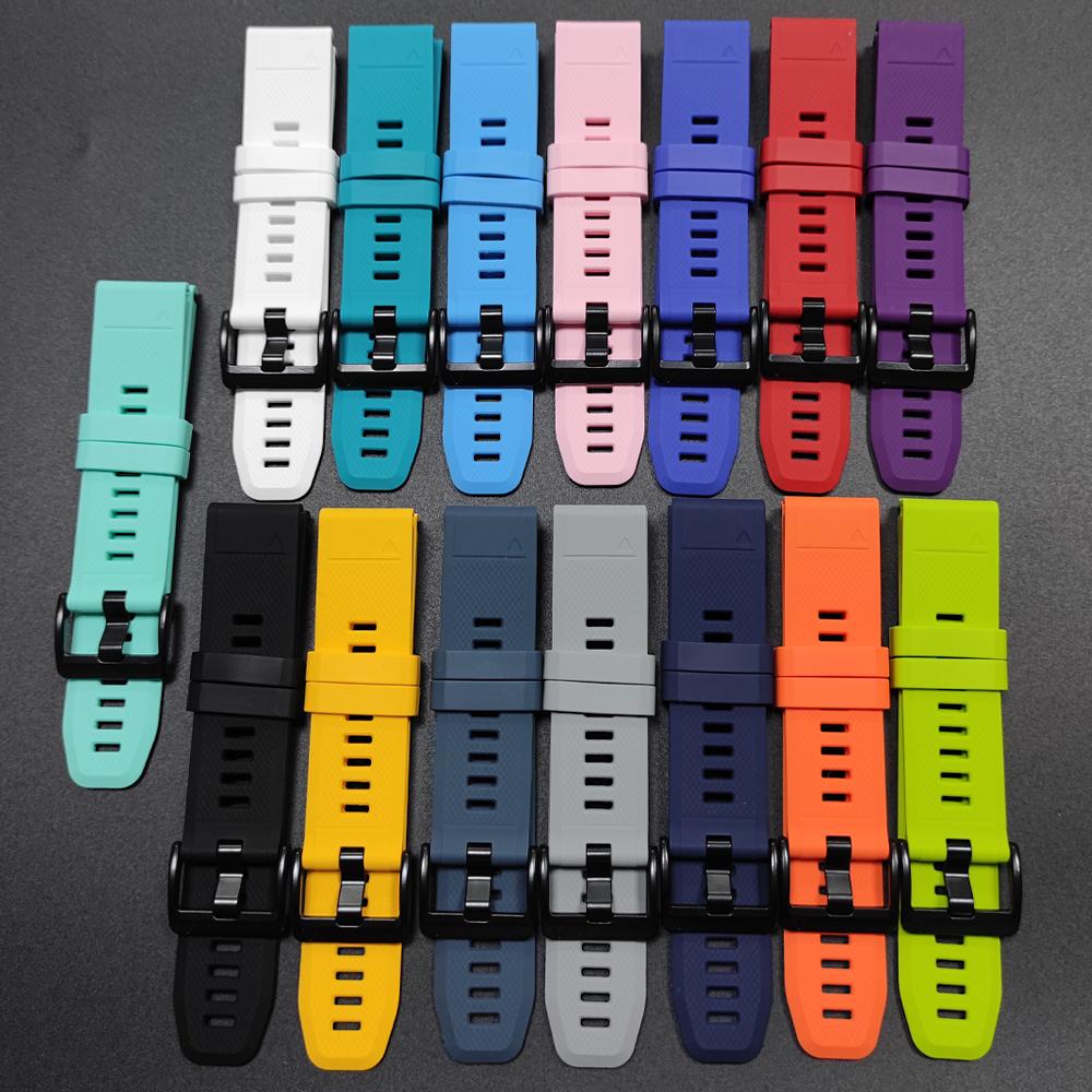 22mm 26mm Sports Silicone Strap For Garmin Fenix 5 Plus 5x Sapphire 6 6X 7 7X 8 8Pro Epix Pro Enduro 3 Quick Release Watch Bands 3