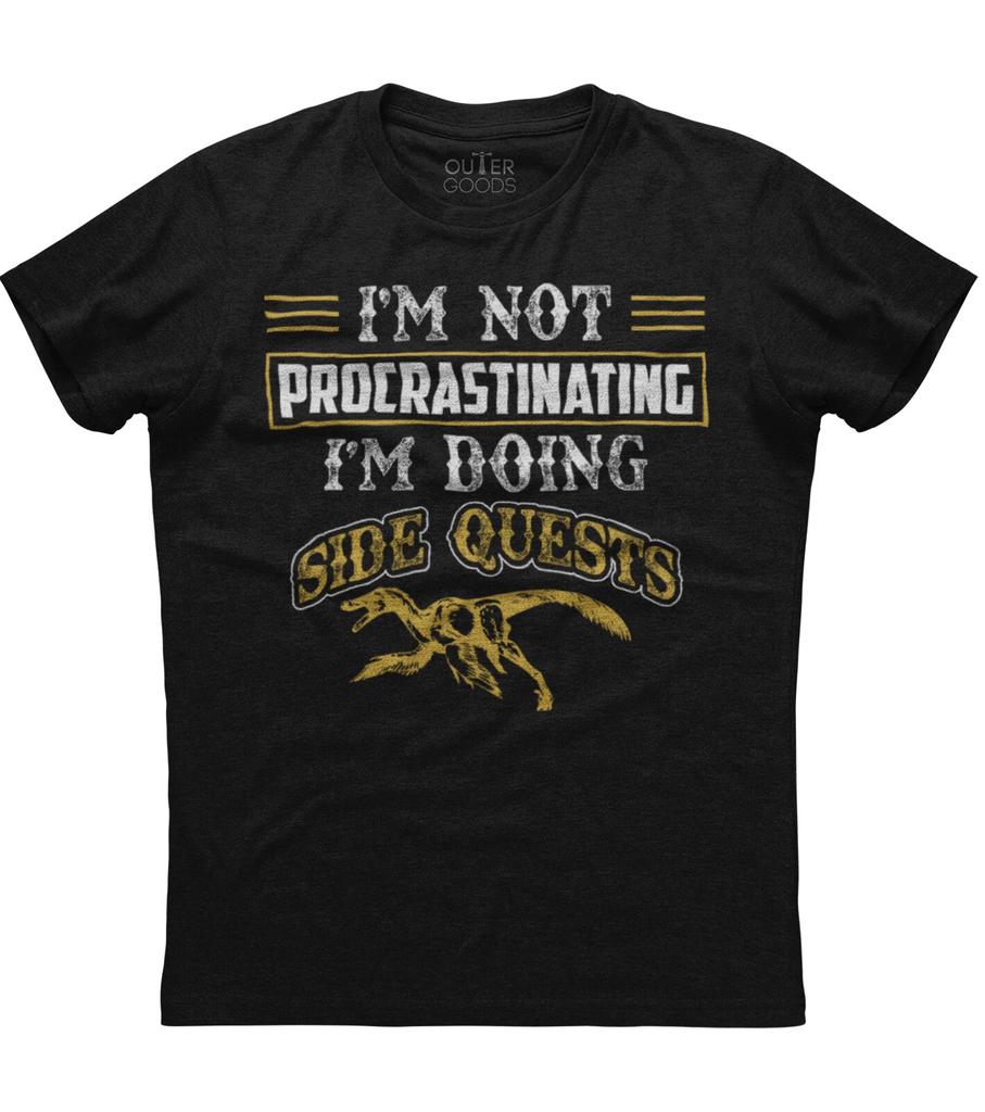 I'm not procrastinating I'm doing Side Quests - RPG Gamer Unisex Black T-Shirt