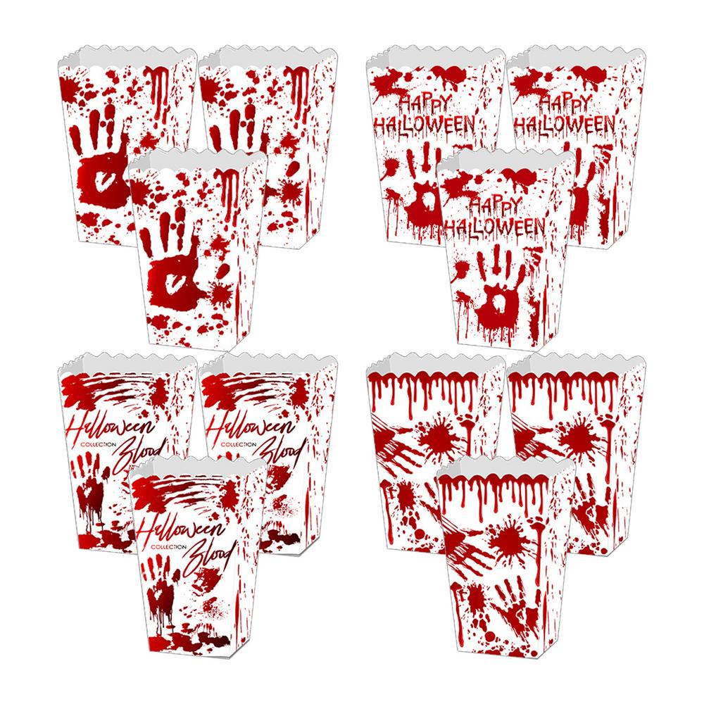 Popcorn Box For Halloween Set Of 12 Halloween Theme Party Popcorn Favor Boxes Spooky Candy Party Supplies Containers Boxes For
