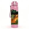1PC Fox Lying Night Forest Print 750ml Color Plastic Sports Water Bottle Leakproof Flip Straw Lid Suitable for Sports Office Home Use