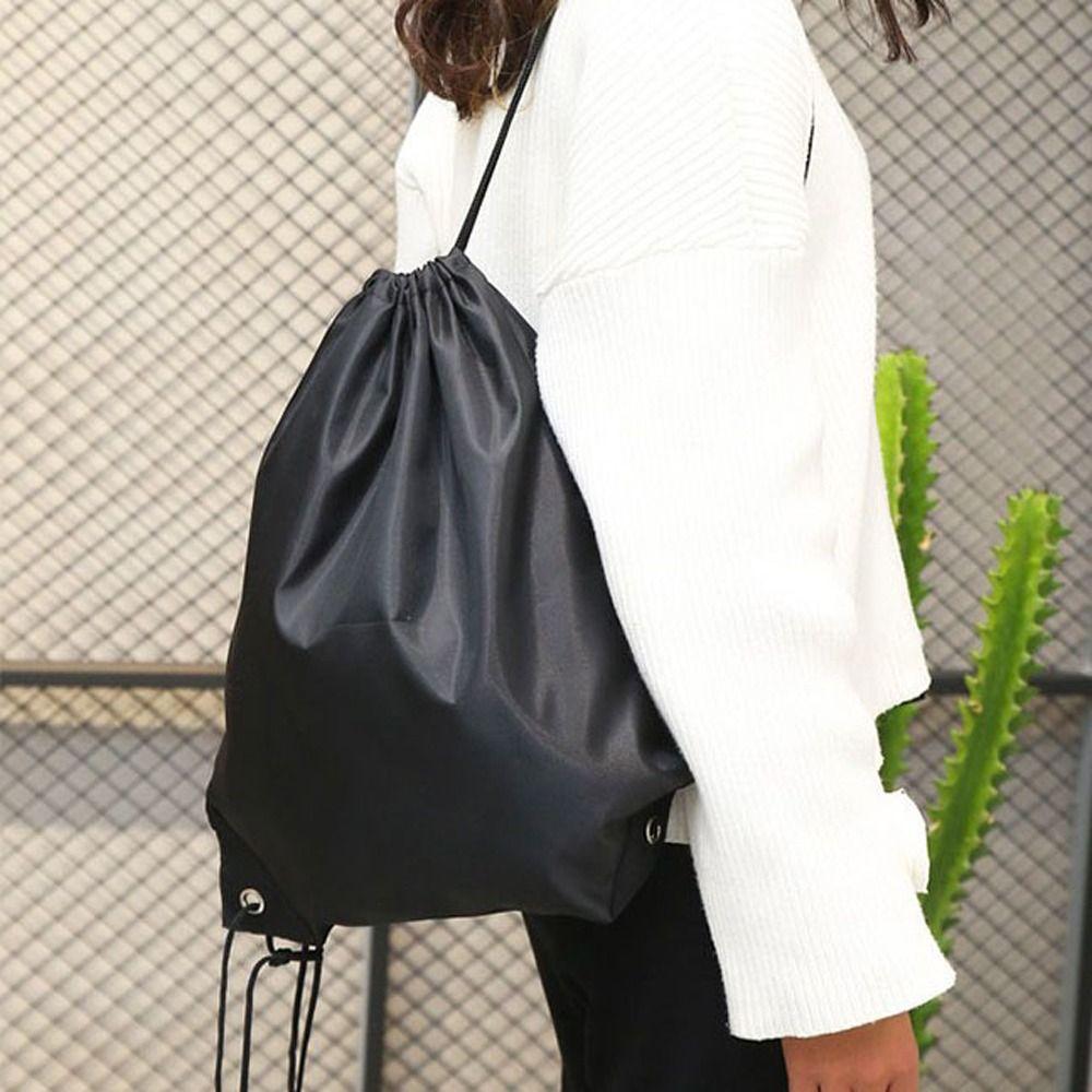 Solid Color Drawstring Backpack Shoulder Bag Gym Sports Backpack Casual Shopping Bag Outdoor