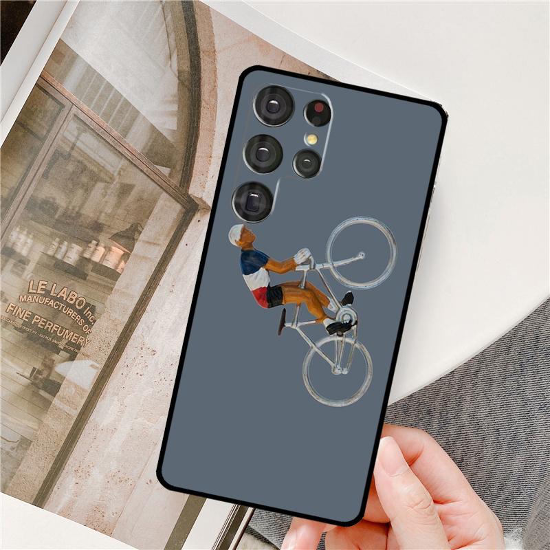 Bike Cycling Art Phone Case For Samsung Galaxy S25 Ultra S9 S10 S20 S22 S21 Plus S23 FE S24 Ultra Full Cover