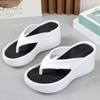 New Summer Heeled Slippers Chunky Platform Flip Flops Women Clip Toe Wedges Beach Sandals Thick Sole Slides