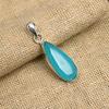 Великолепный синий драгоценный камень халцедон, ювелирные изделия ручной работы, подвеска из стерлингового серебра 925 пробы для женщин