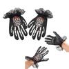 Перчатки с изображением костей скелета для взрослых, жуткие перчатки для костюмов, перчатки для вечеринок, реквизит, кружевные перчатки с манжетами, грелки для рук