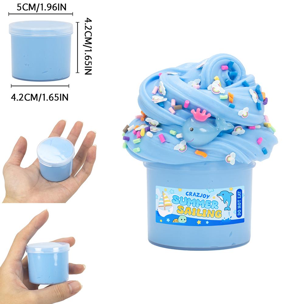 Праздничный набор Fluffy Butter Slime 2,37 унции, нелипкий ароматизированный DIY-набор для творчества, мягкое средство для снятия стресса для вечеринок и праздничных подарков