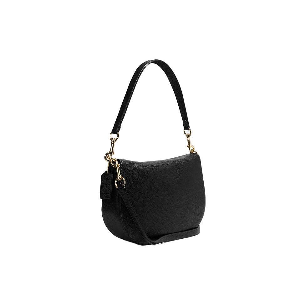 New COACH Hobo Cow Leather Crescent Saddle Bag Shoulder Bag Women's Black CH196-IMBLK