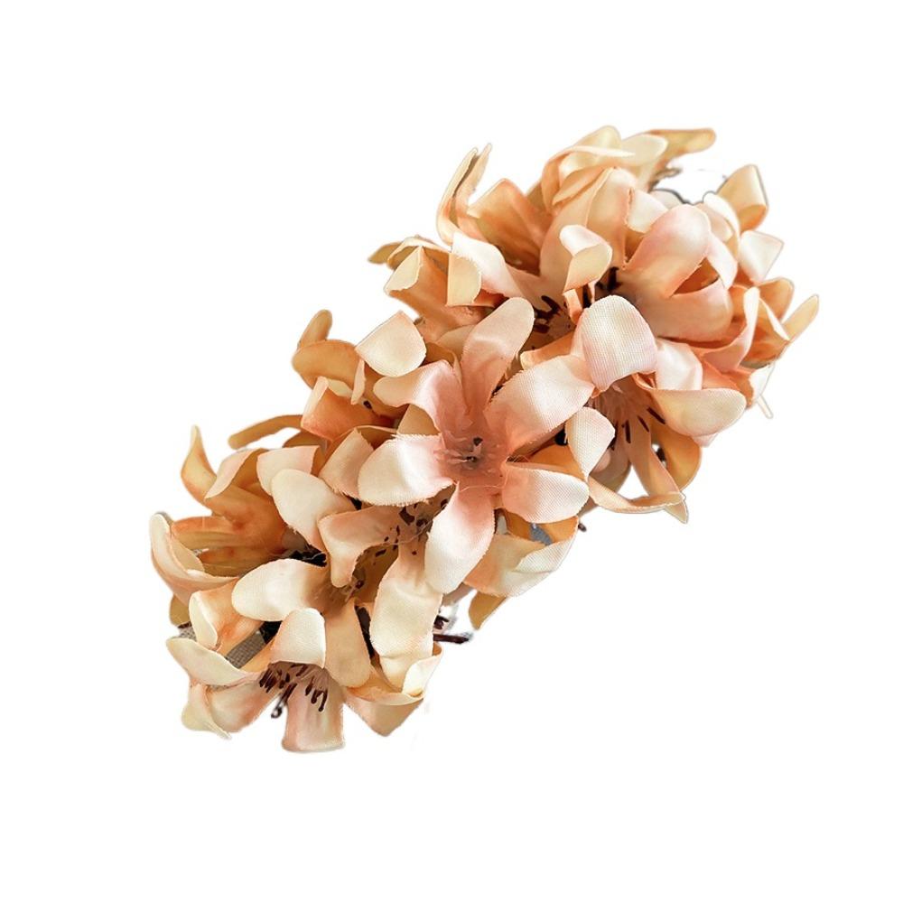 Colorful Hanfu Hair Clip Cloth Ponytail Holder Sweet Flower Hairpin Girls