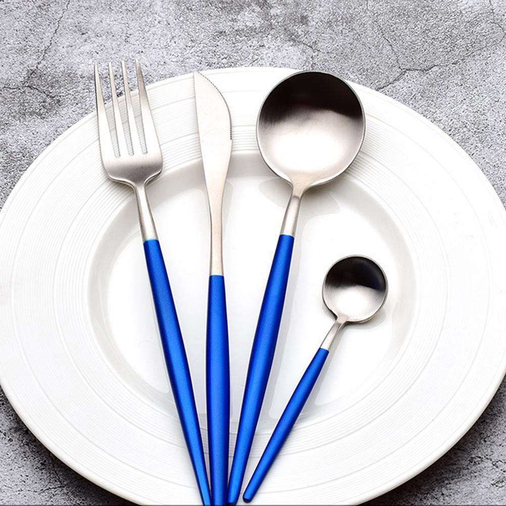 4pcs Cutlery Set Non-slip Smooth Edge Comfortable Grip 304 Stainless Steel Knife Fork Set Ideal For Home Restaurant