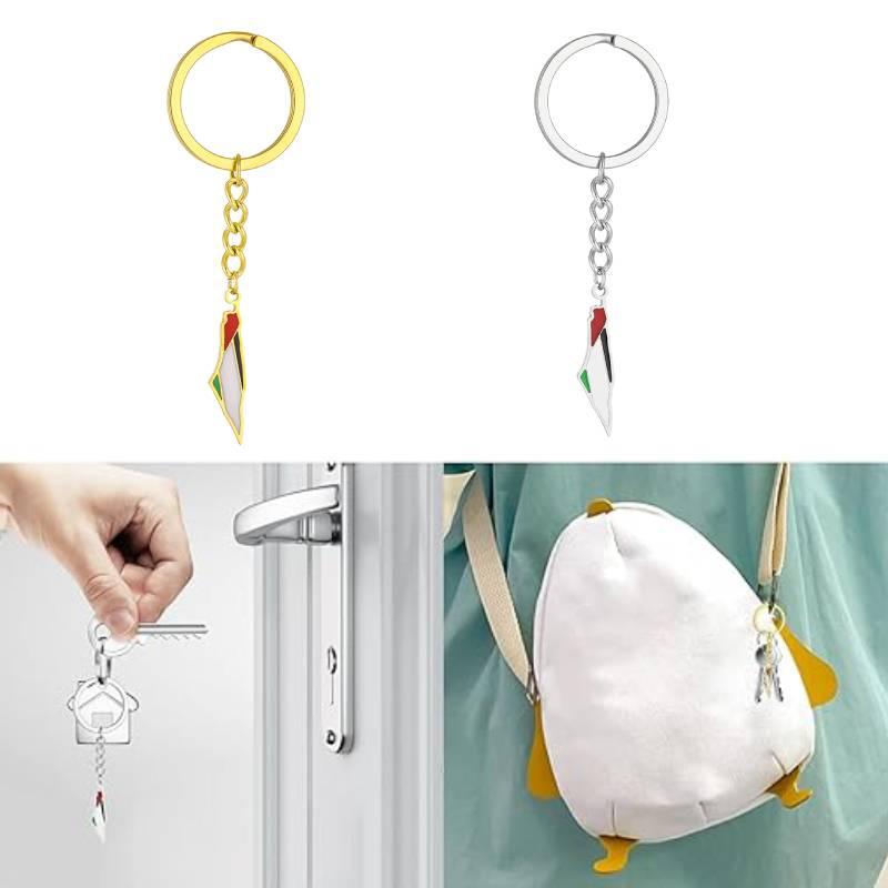 Газа Палестина Израиль Флаг Брелок Нержавеющая Сталь Автомобильная Сумка Подвеска Цепочка