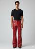 Dark Red Leather Stylish Wear Lambskin Men's Pant Pure Genuine Biker Casual Fit