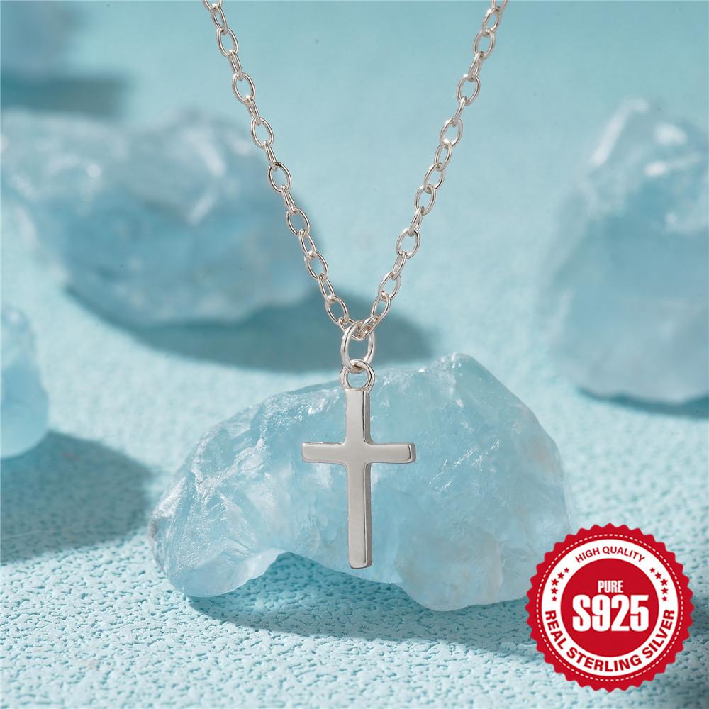 canner 925 пробы стерлингового серебра 1шт модный крест кулон ожерелье ювелирные изделия подарок для женщин повседневная одежда свадьба вечеринка помолвка день святого валентина