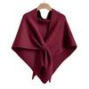 Women Shawl Wraps Solid Color Winter Neck Warm Knitted Cardigan Cape Imitation Wool Cashmere Shoulder Poncho Coat Shawl Scarf