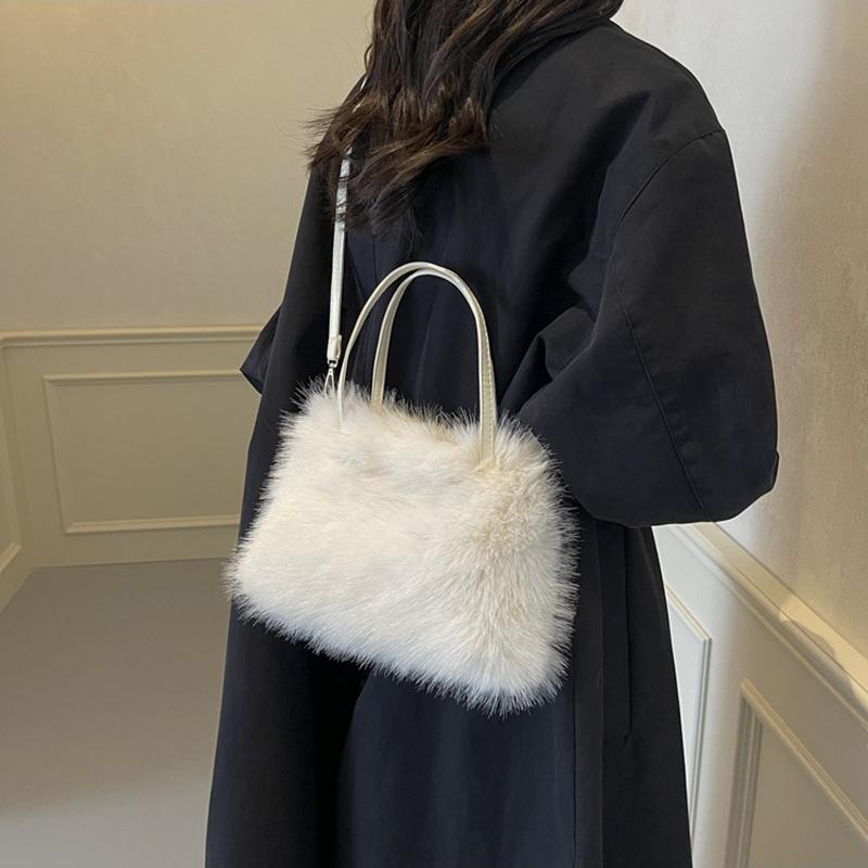New Plush Bag Winter Women Fashion Handbags Cloud Faux Fur Purse Fashion Casual Women's Shoulder Bag Fluffy Bag