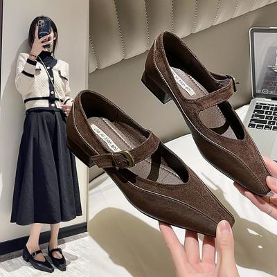 Модные женские туфли на высоком каблуке, модные элегантные туфли Мэри Джейн с квадратным носком для улицы, дизайнерские туфли с металлической пряжкой, низкий каблук, весенне-летние туфли