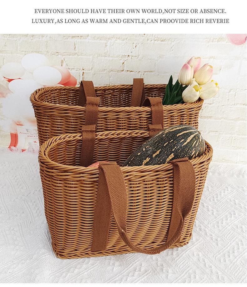 Плетеная сумка из ротанга - Фруктовая и Пикниковая корзина