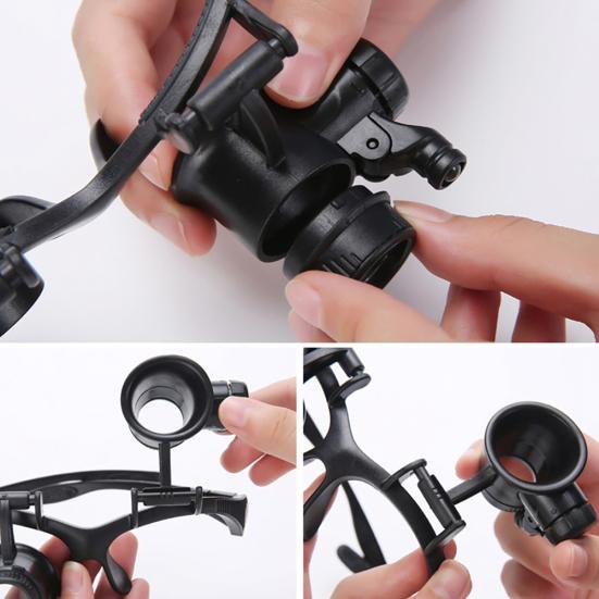 2,5X 4X 6X 8X 10X 15X 20X 25X светодиодная лупа для очков, увеличительная ремонтная лупа