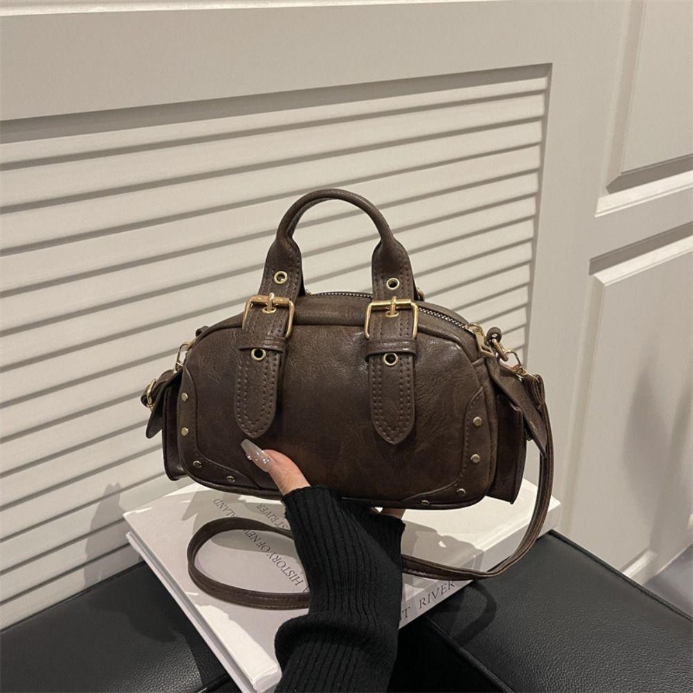 Pu Leather Vintage Underarm Bag Spicy Girl Locomotive Pack Punk Armpit Bag Girls