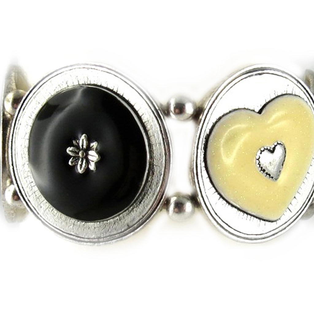 Les Trésors De Lily [D9671] — Дизайнерский браслет «Бабушка» цвета слоновой кости, черный