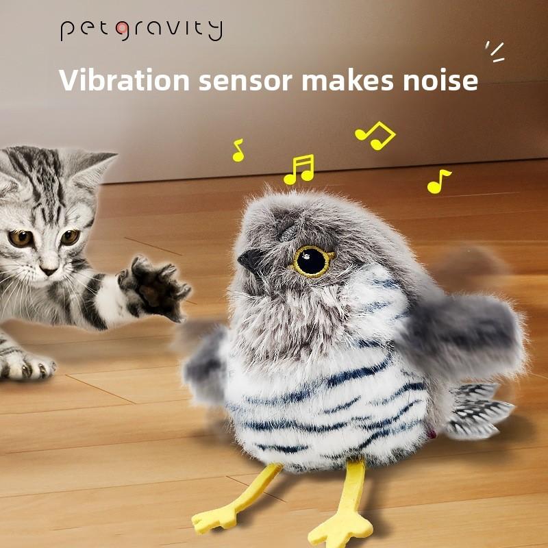 Plush Cat Toy With Bird Sounds For Multicat Homes And Calming Fun