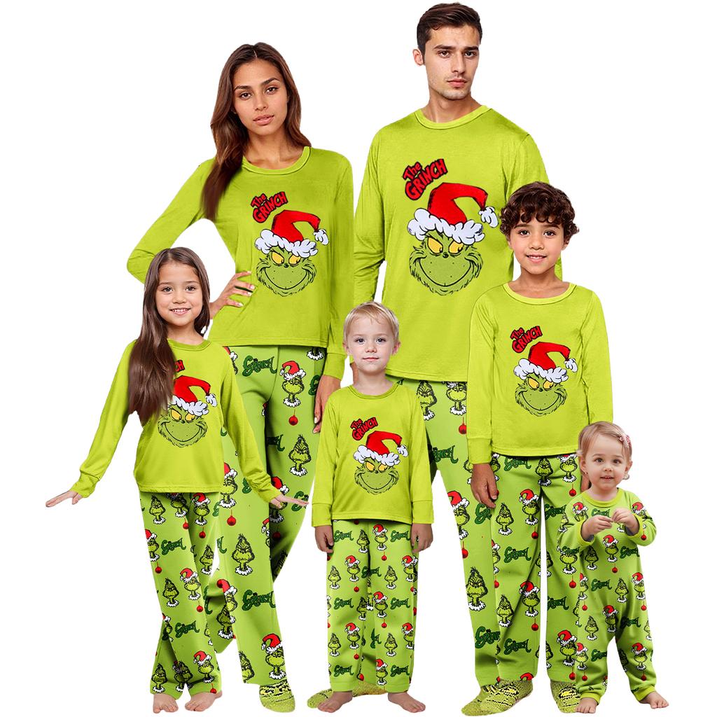 Parent-child Christmas Print Home Suit Long-sleeved Top And Pants
