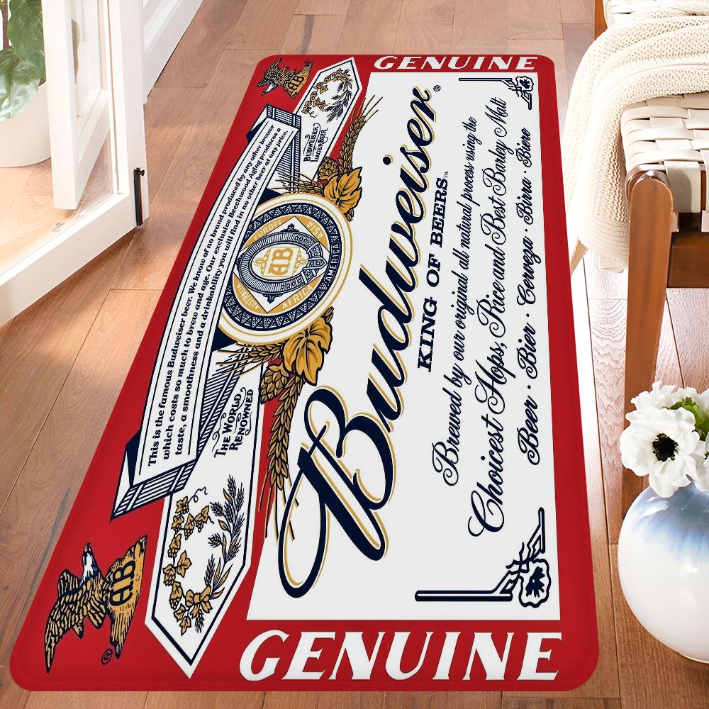 King Of Beer B-Budweiser Door Mat Kids Room Bedroom Decoration Balcony Anti-Slip Doormat Living Room Doormat Area Rug