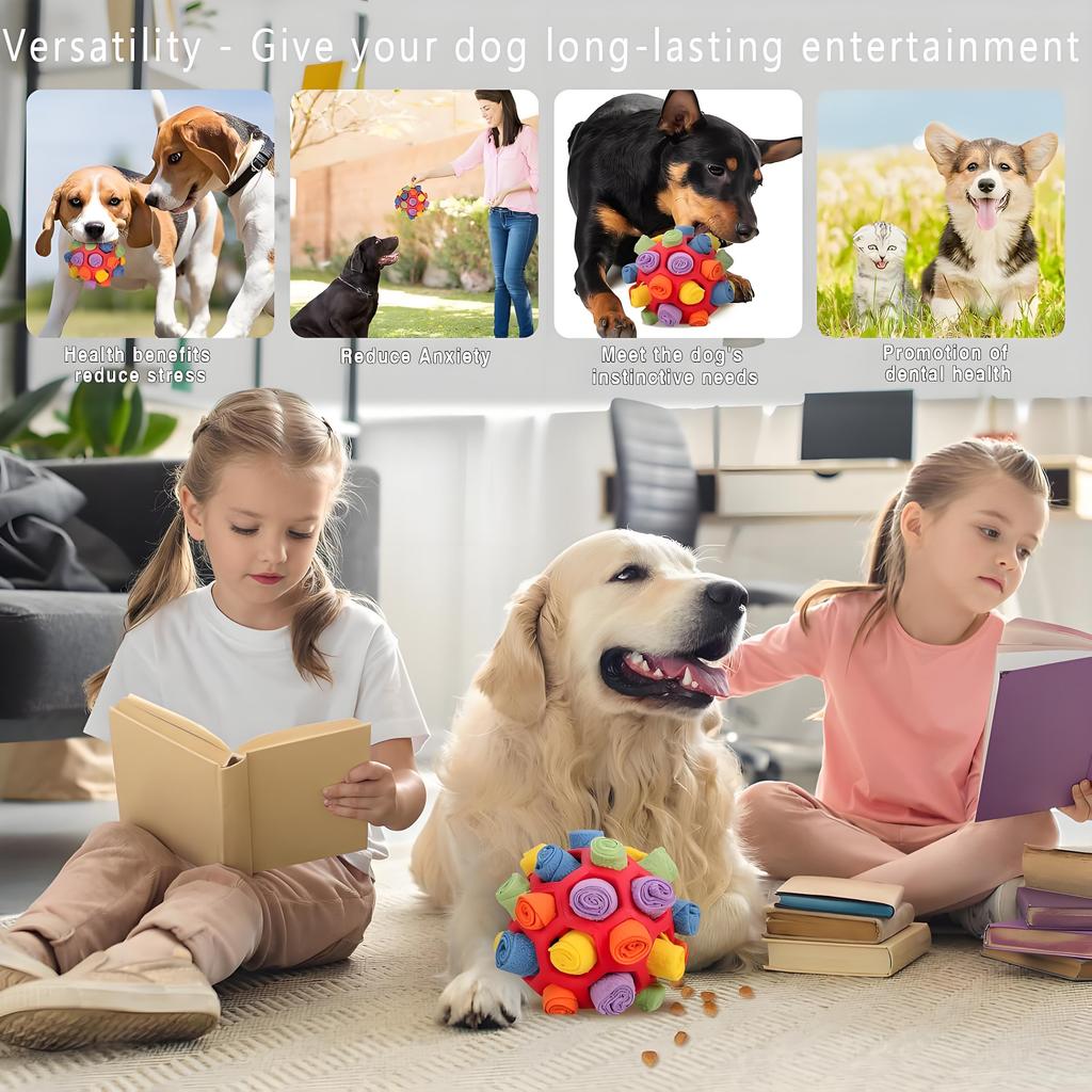 Мяч-нюхалка для умственной стимуляции для собак | Устойчивая к жеванию игрушка-головоломка для лакомств | Игра для обогащения для малых и средних пород