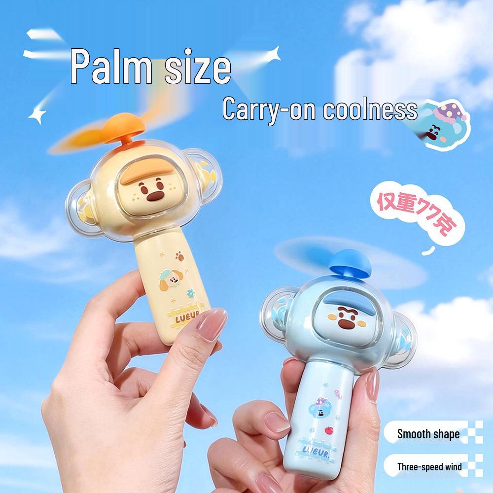 Summer Cool Cartoon Mini USB Rechargeable Silent Fan for Students & Kids