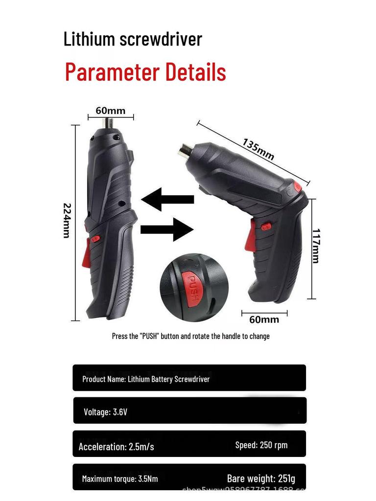 Rechargeable Mini Electric Screwdriver Set with Lithium Battery - Compact Household Drill and Power Tools for Screws
