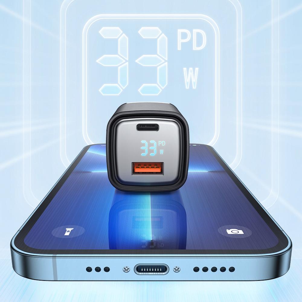 Usb/Usb-C Charger, Nano, With Display, Gan 33W Pd, Mcdodo