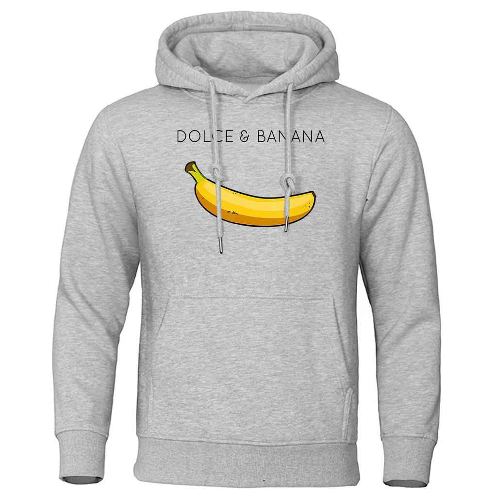 Dolce & Banana Милая печатная мужская толстовка с капюшоном Свободная повседневная одежда Модные теплые флисовые толстовки с капюшоном Индивидуальная уличная хип-хоп толстовка