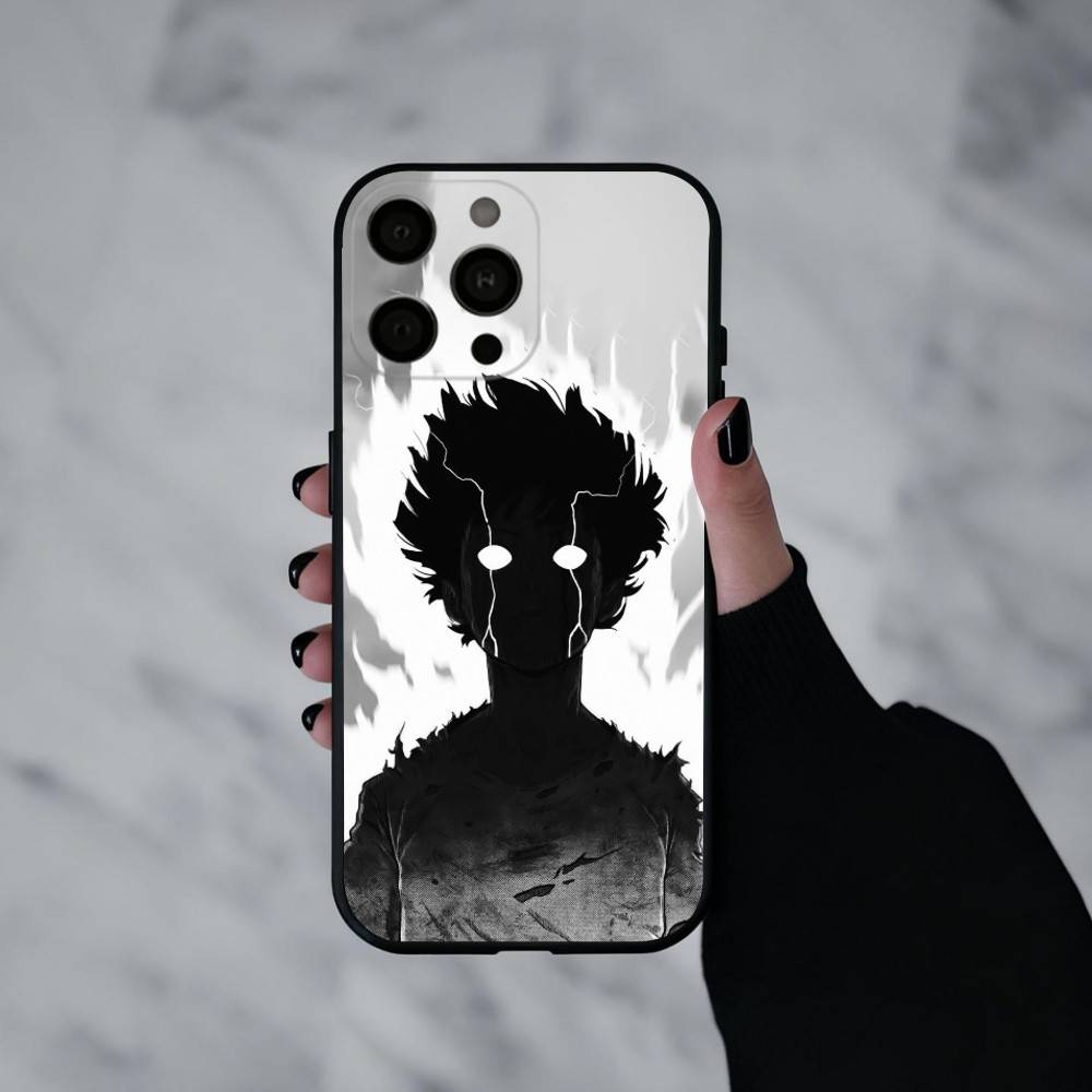 Чехол для телефона с изображением аниме m-Mob p-Psycho-o 100 Для iPhone 17pro,16,15,14,13,12,11 Plus,Pro Max,XS, Мягкий силиконовый черный чехол