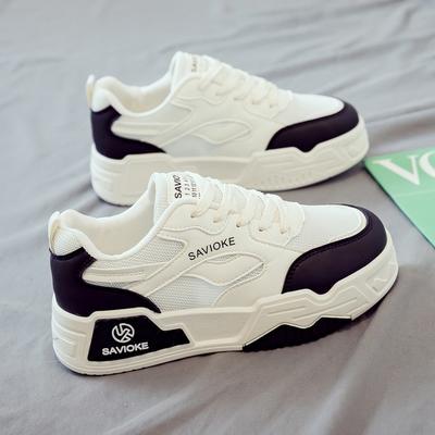 Весенние новые универсальные женские спортивные и повседневные маленькие белые туфли на толстой подошве, увеличивающие рост, обувь для скейтборда, весна и осень