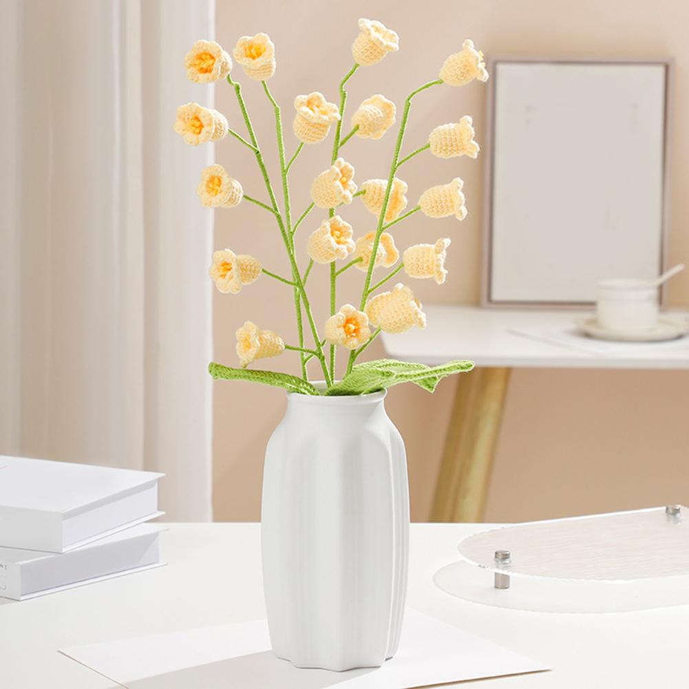 Artificial Flowers Diy Wool Crochet Handmade Lily Of The Valley Bouquet