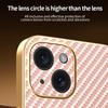 For iPhone 15 Phone Case Carbon Fiber Textured Electroplated TPU Back Cover