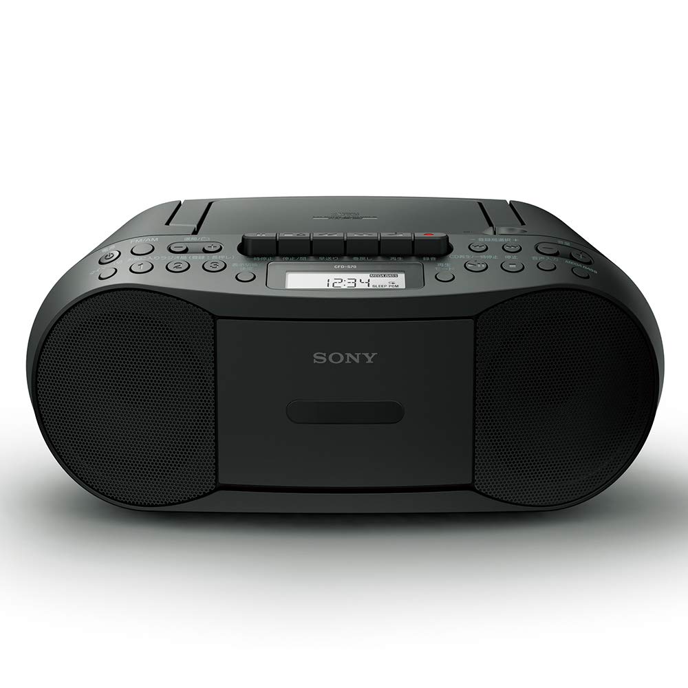 Sony CD Radio Cassette Player Recorder FM Black B CFD-S70 FM/AM/Wide Compatible, Recordable, CFD-S70