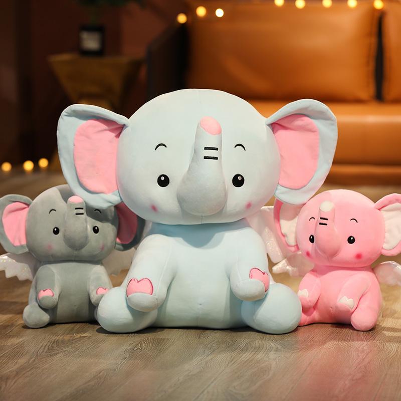 Милый ангел-слон, мягкая игрушка, мультяшный мягкий слон, плюшевая кукла-животное, детская спящая успокаивающая кукла, подарок на день Святого Валентина для девочек