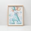 Elephant Charm - Poster "A" With Balloons Elephant Charm - Poster "A" With Balloons, 70X100 Cm, Dark Brown Wooden Frame, 230 Gsm Matte Paper