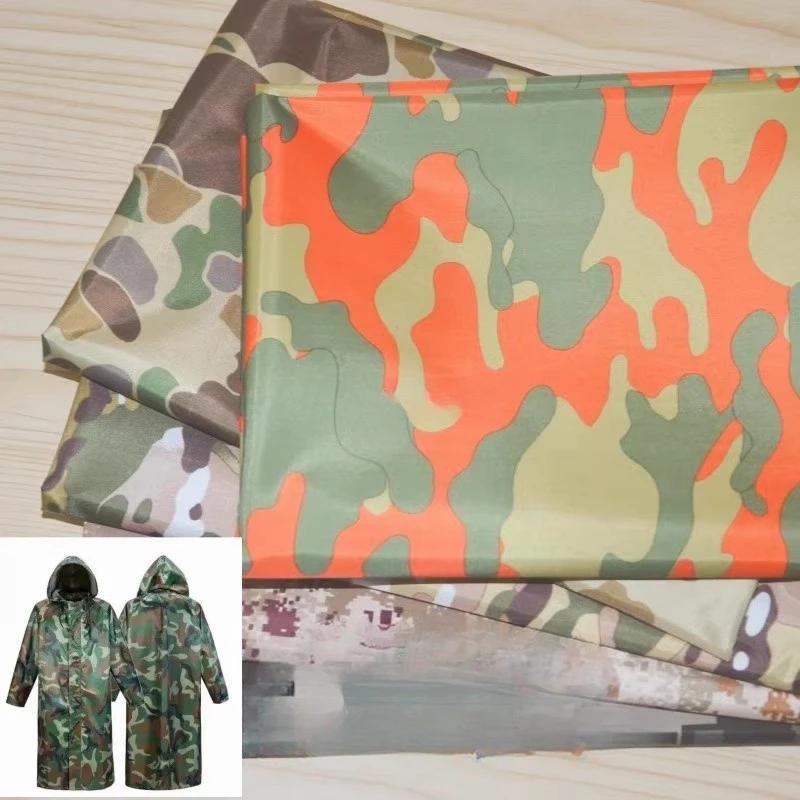 100x150cm 190T Polyester Raincoat Fabric Taffeta Composite PVC Camouflage Printed Waterproof Fabric