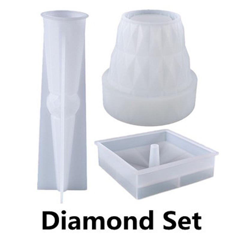 3 типа силиконовая форма для настольной лампы, форма для клея «сделай сам», ромбовидная маленькая настольная лампа, держатель для ручек, форма для хранения