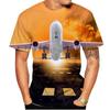 Fashion 3d Print Airplane T-shirt Men Women Casual Aircraft Graphic Short-sleeved Tees Summer Street Tops Oversized T Shirt