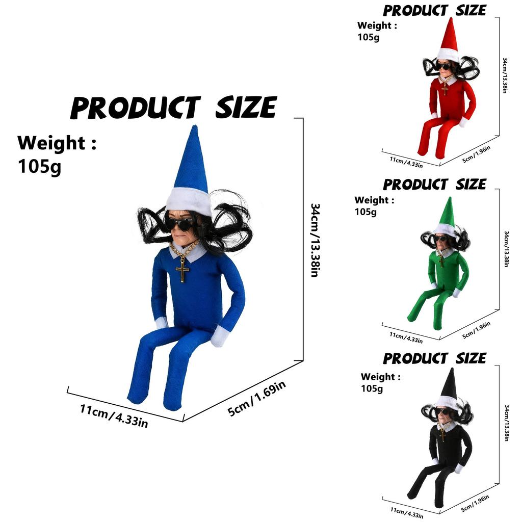 Oz Christmas Elf Doll Decoration With Removable Glasses For Holiday Home Decor