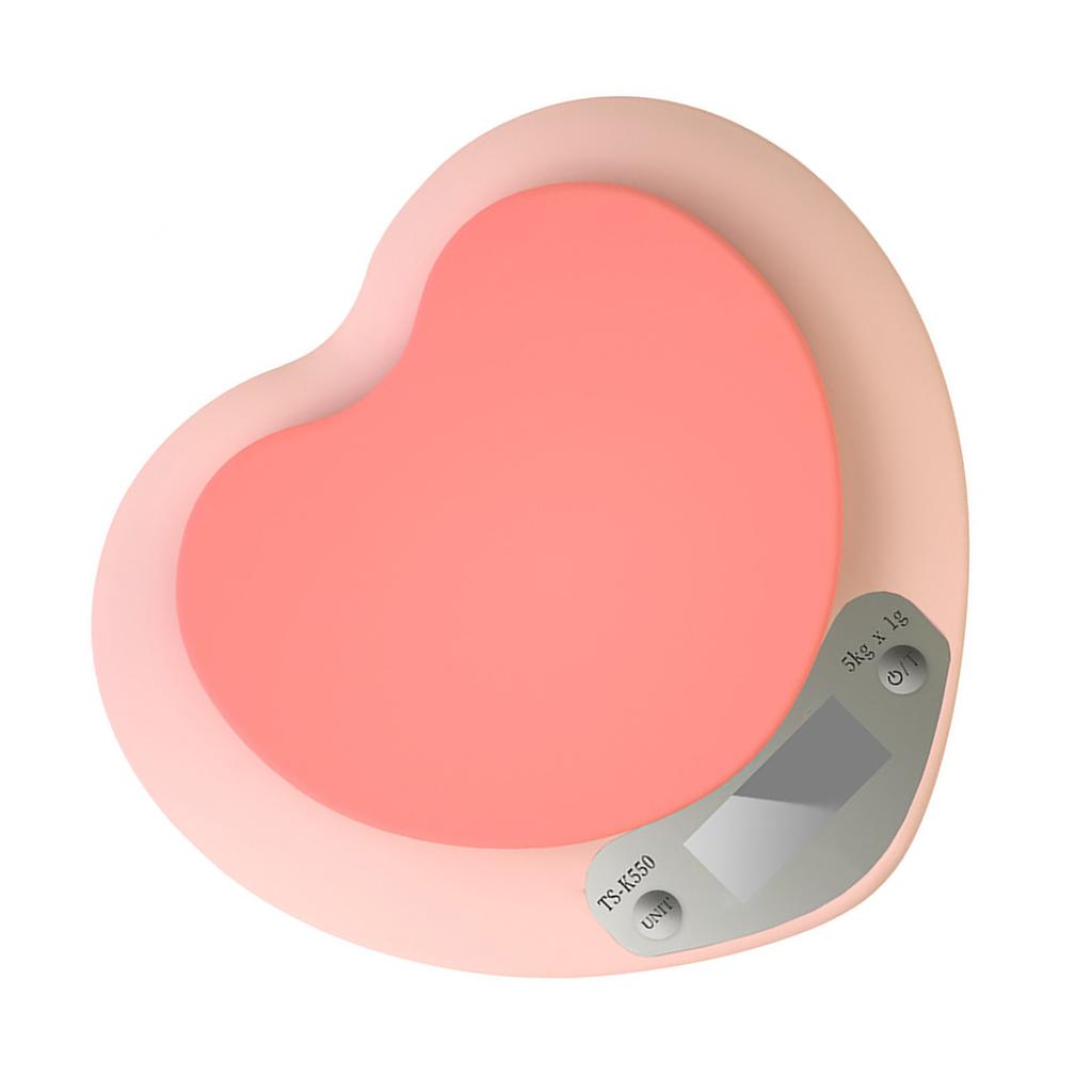 Digital Food Scale HD LCD Display 3 Units Accurate Heart Shaped Small Kitchen Electronic Scale for